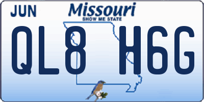 MO license plate QL8H6G