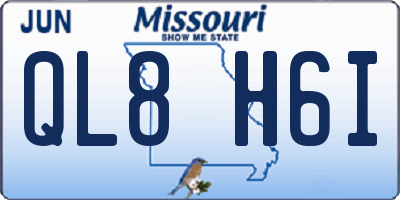 MO license plate QL8H6I