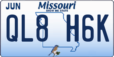MO license plate QL8H6K