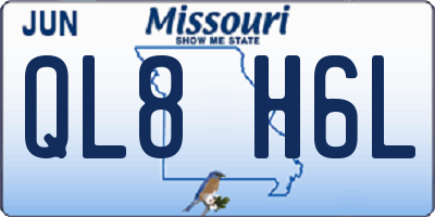 MO license plate QL8H6L