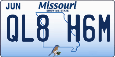 MO license plate QL8H6M