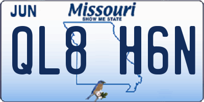 MO license plate QL8H6N