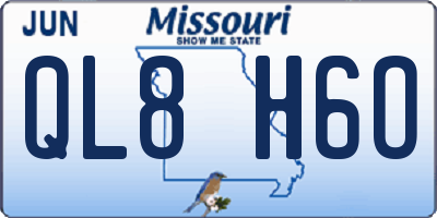 MO license plate QL8H6O