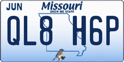 MO license plate QL8H6P