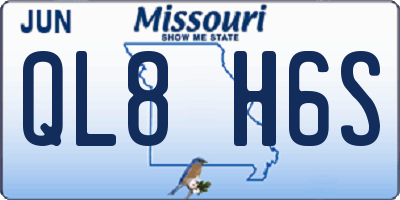 MO license plate QL8H6S