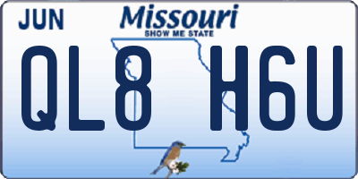 MO license plate QL8H6U