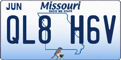 MO license plate QL8H6V