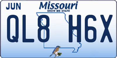 MO license plate QL8H6X