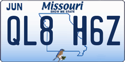 MO license plate QL8H6Z
