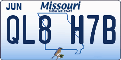 MO license plate QL8H7B