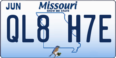 MO license plate QL8H7E