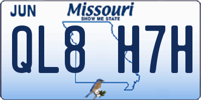 MO license plate QL8H7H
