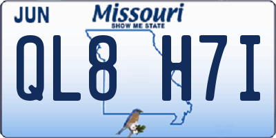 MO license plate QL8H7I