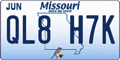 MO license plate QL8H7K