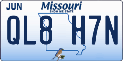 MO license plate QL8H7N