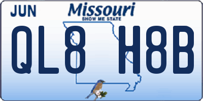 MO license plate QL8H8B
