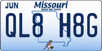 MO license plate QL8H8G