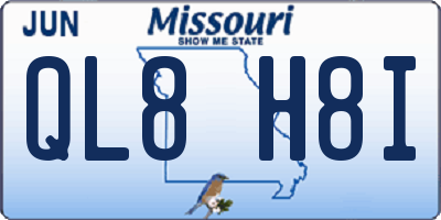 MO license plate QL8H8I