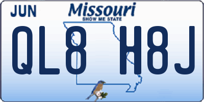 MO license plate QL8H8J