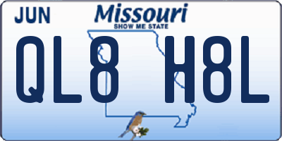 MO license plate QL8H8L