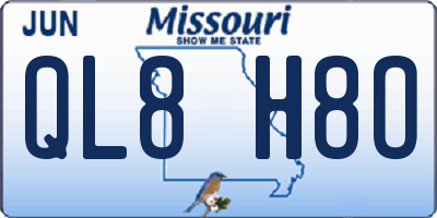 MO license plate QL8H8O