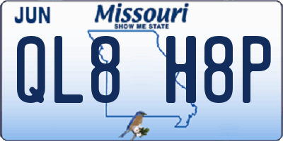 MO license plate QL8H8P