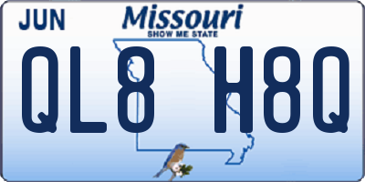 MO license plate QL8H8Q