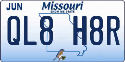 MO license plate QL8H8R