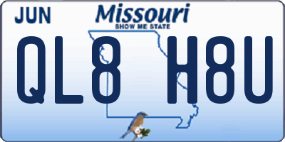 MO license plate QL8H8U