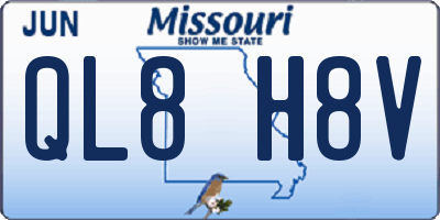 MO license plate QL8H8V
