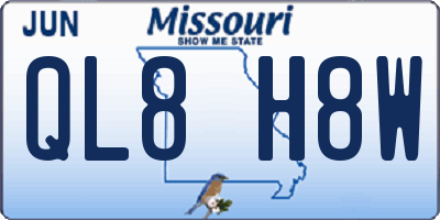 MO license plate QL8H8W