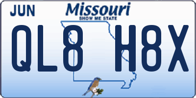 MO license plate QL8H8X