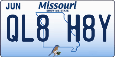 MO license plate QL8H8Y