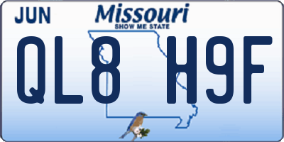 MO license plate QL8H9F
