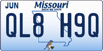 MO license plate QL8H9Q
