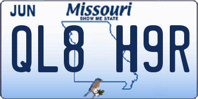 MO license plate QL8H9R