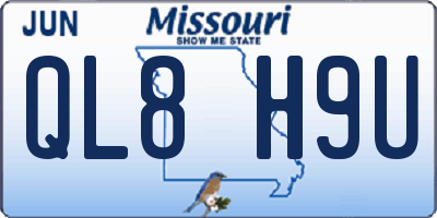 MO license plate QL8H9U