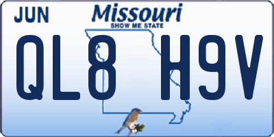 MO license plate QL8H9V