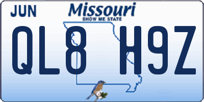 MO license plate QL8H9Z