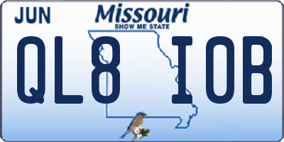 MO license plate QL8I0B