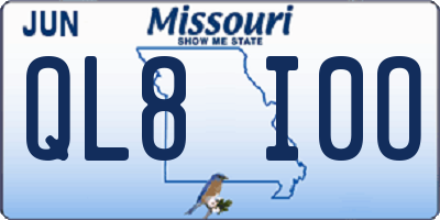 MO license plate QL8I0O