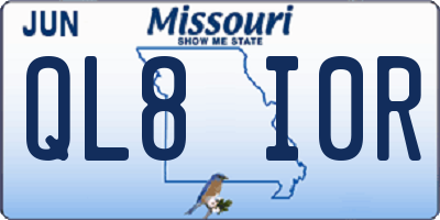 MO license plate QL8I0R