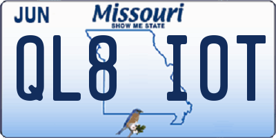 MO license plate QL8I0T