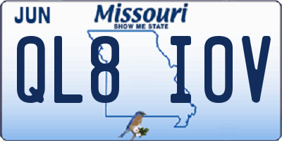 MO license plate QL8I0V