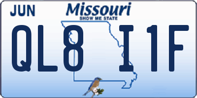 MO license plate QL8I1F