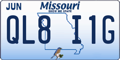 MO license plate QL8I1G