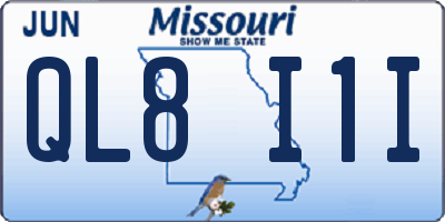 MO license plate QL8I1I