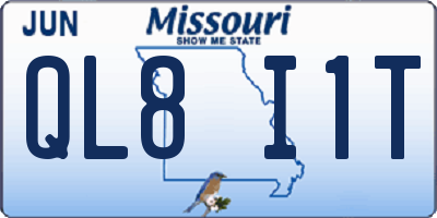 MO license plate QL8I1T