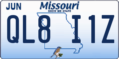 MO license plate QL8I1Z