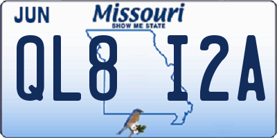 MO license plate QL8I2A
